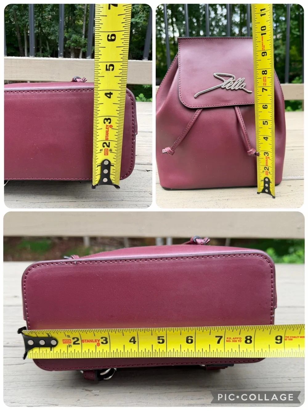 Stella Dutti Burgundy Drawstring Backpack Bag